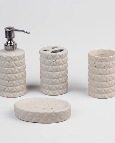 High-end ceramic bathroom set with coordinated accessories
