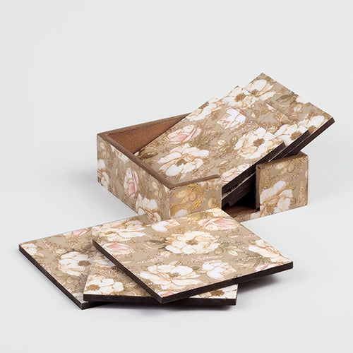 Premium wooden coasters with handcrafted finish