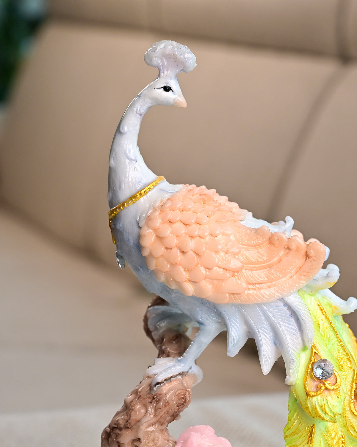 Elegant peacock statue inspired by a beautiful sunrise