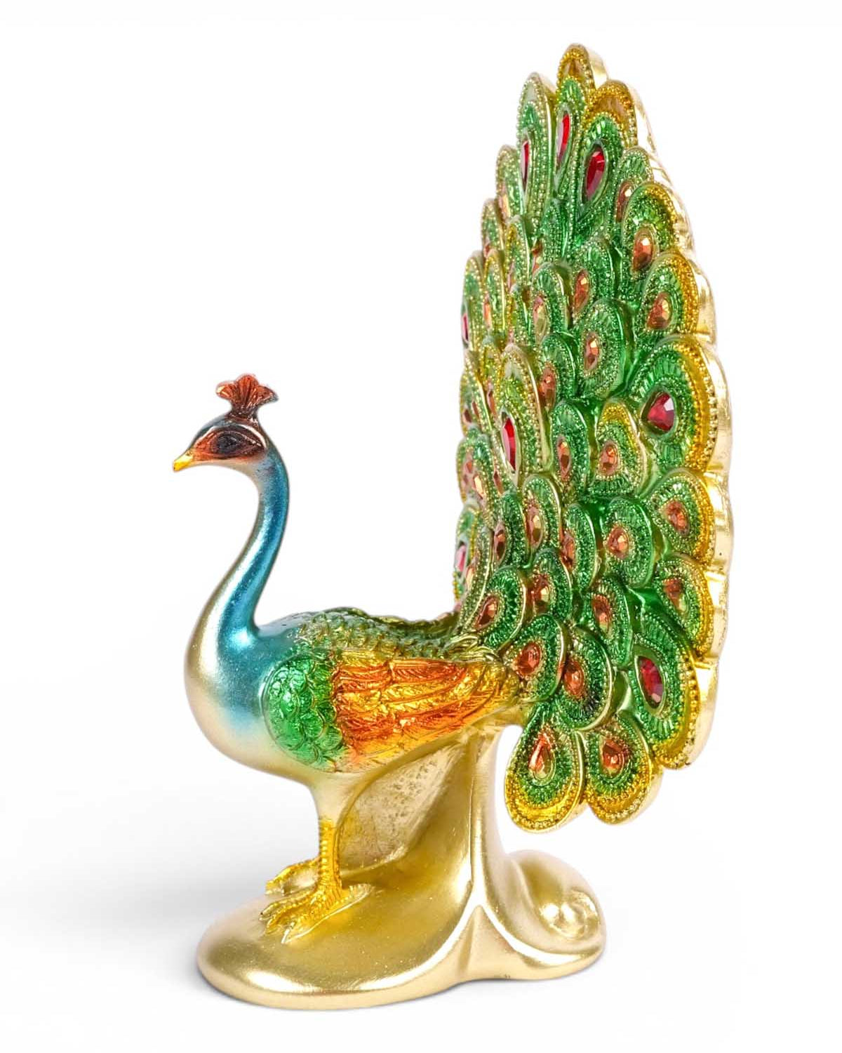 Close-up of the Malhara Rare Peacock Figurine details