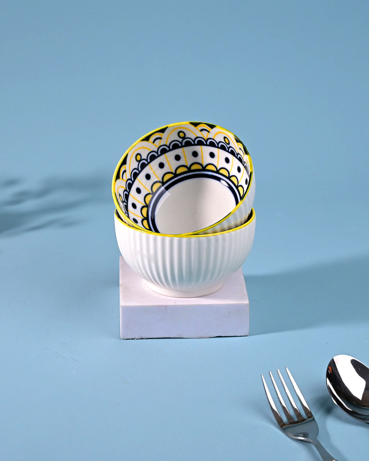 Mandala decorative porcelain bowls set of two