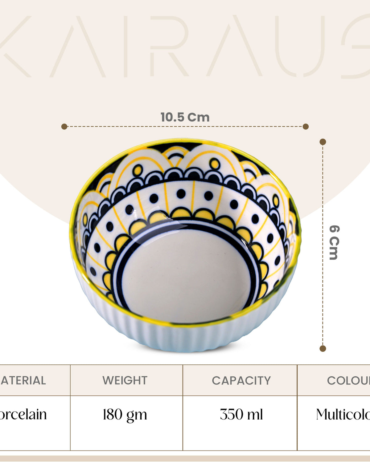 Handcrafted Mandala porcelain bowls for dining