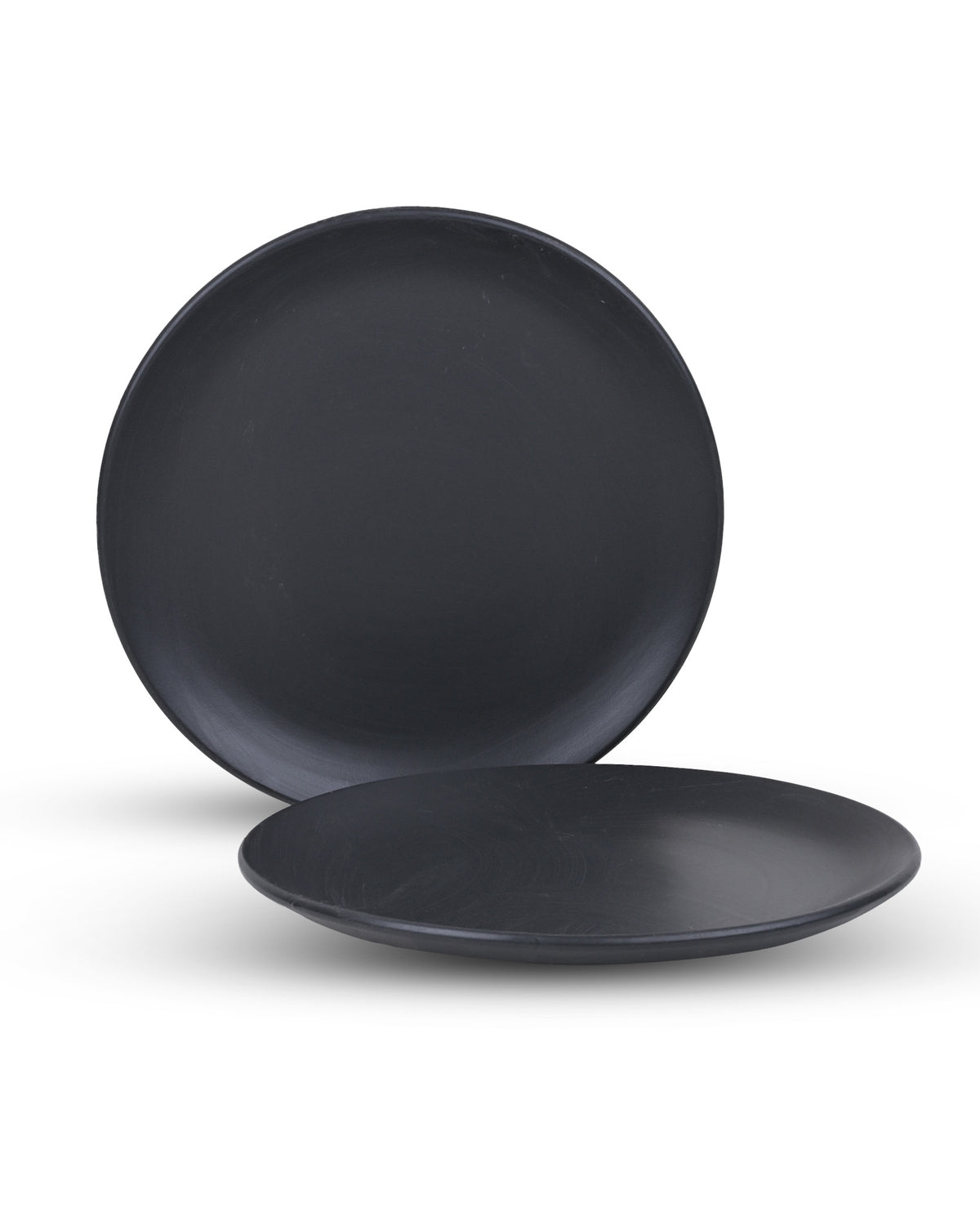 10.5 inch matte black ceramic dinner plate set