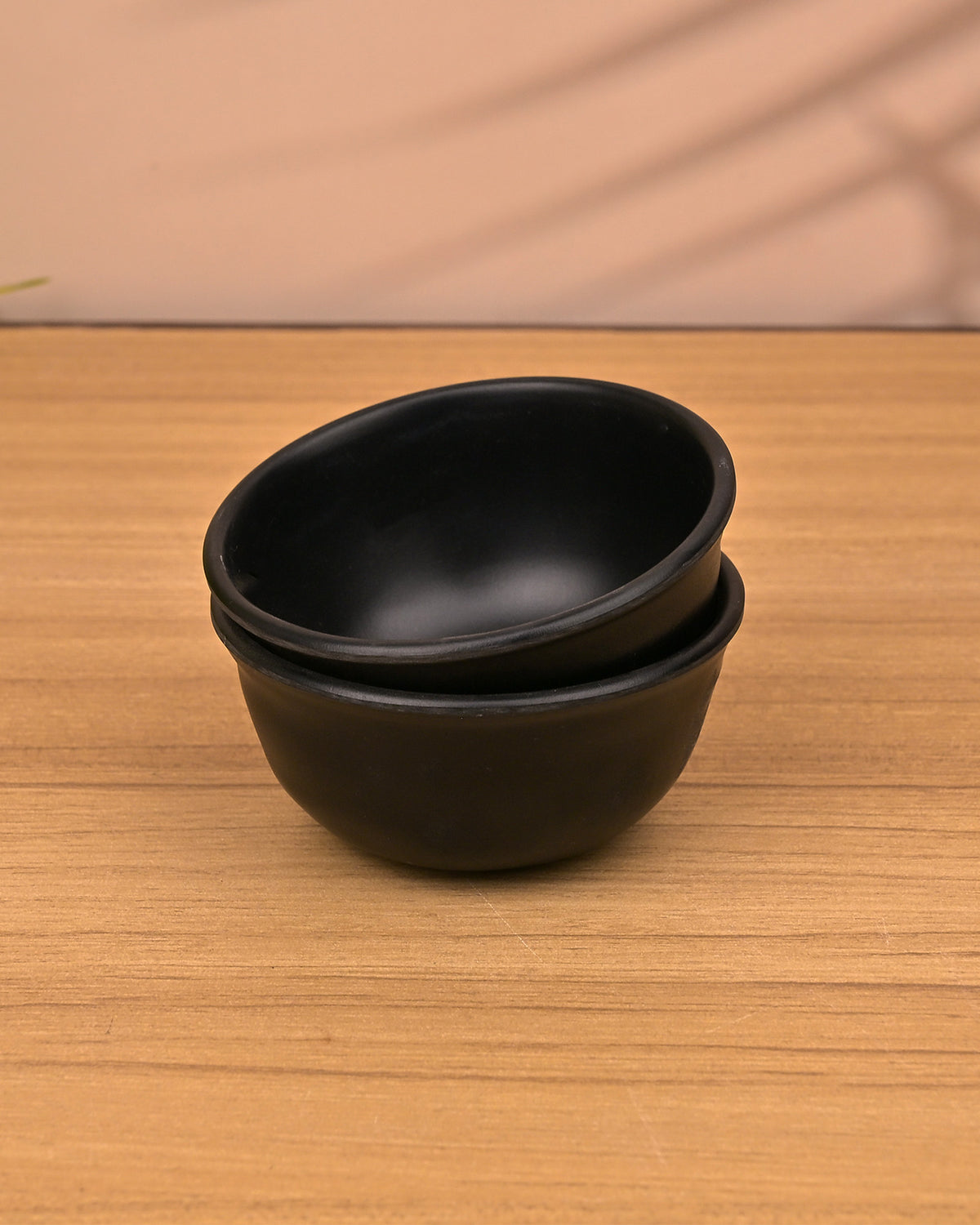Set of two Midnight Black melamine bowls