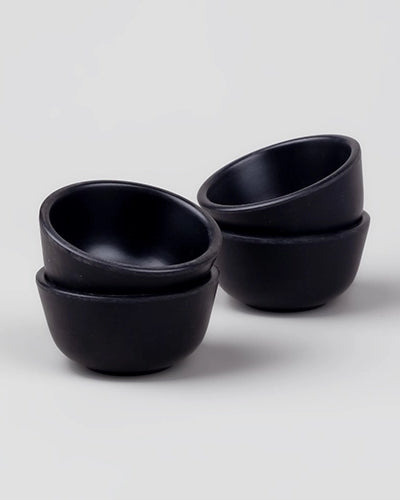 Black melamine serving bowls set of 4