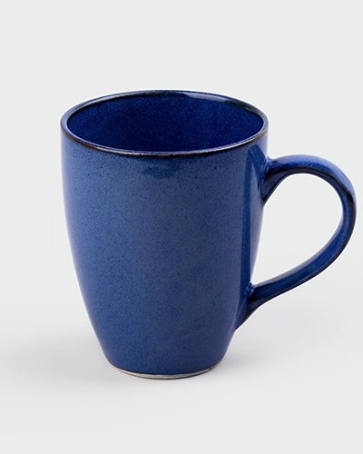 Set of Four Midnight Sea Ceramic Coffee Mugs in Deep Blue Finish