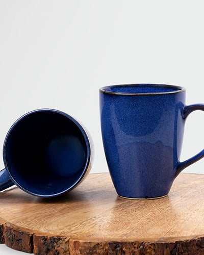 Midnight Sea Ceramic Coffee Mugs Showing Handle and Rim Details