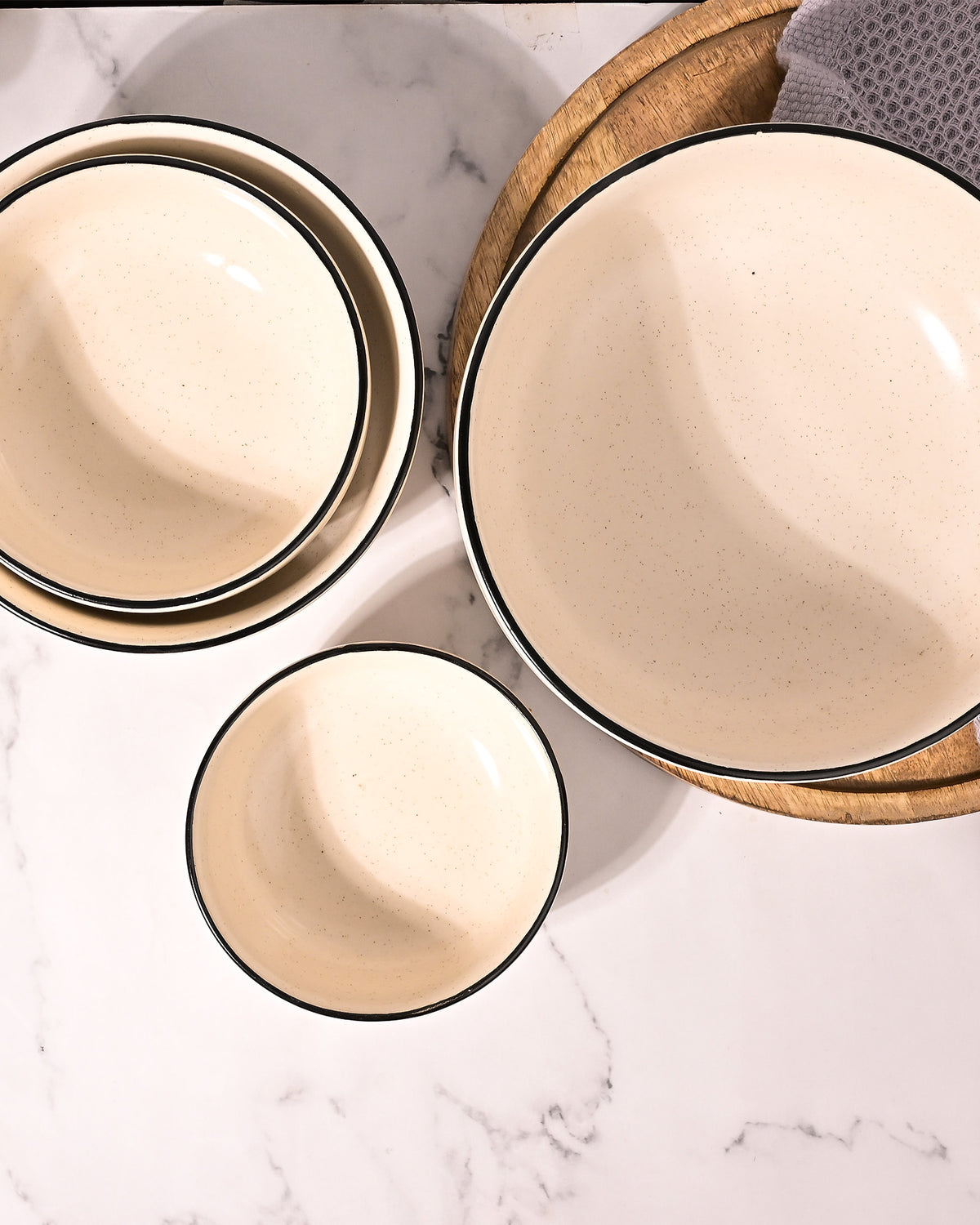 Elegant matte ceramic bowls for serving food