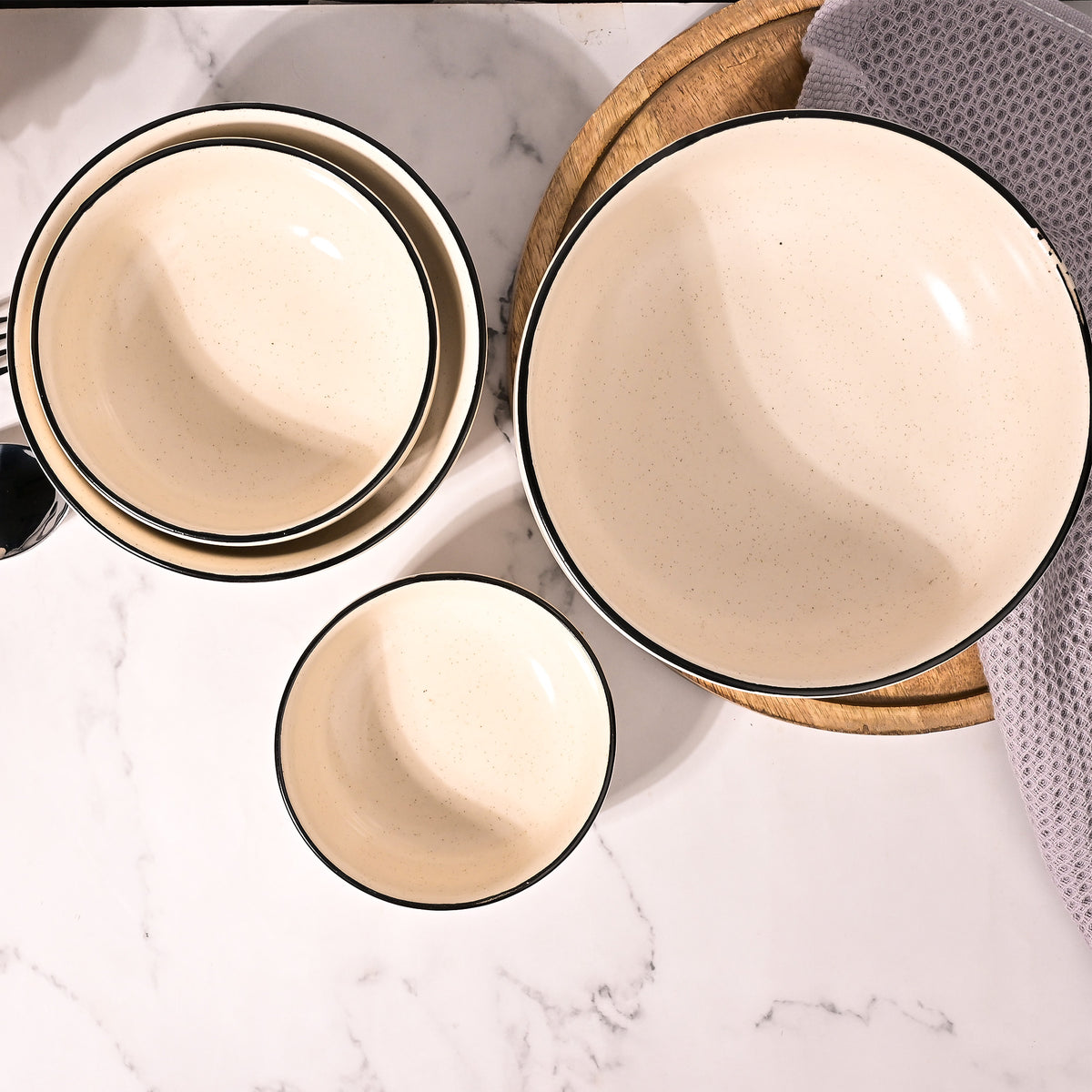 Elegant matte ceramic bowls for serving food