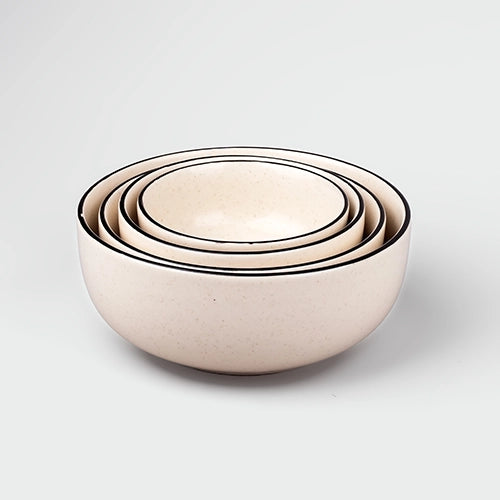 Midnight black ceramic bowls for dining table