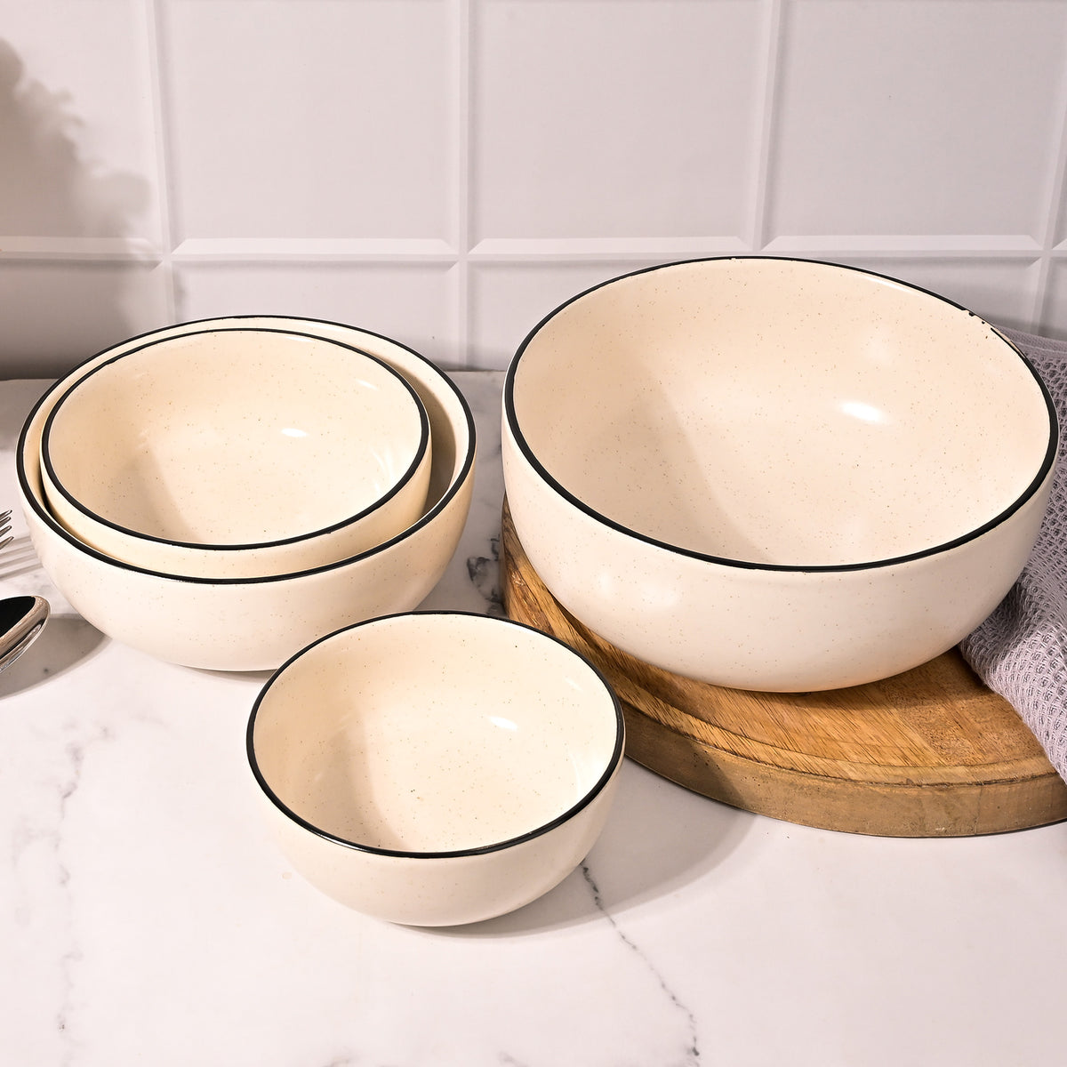 Midnight matte ceramic bowl close-up