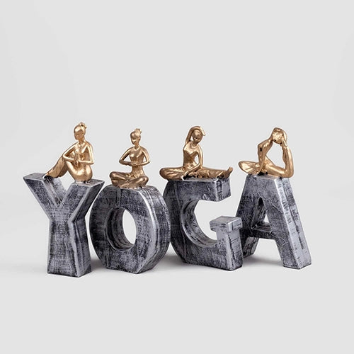 Yoga pose sign with inspirational decorative design