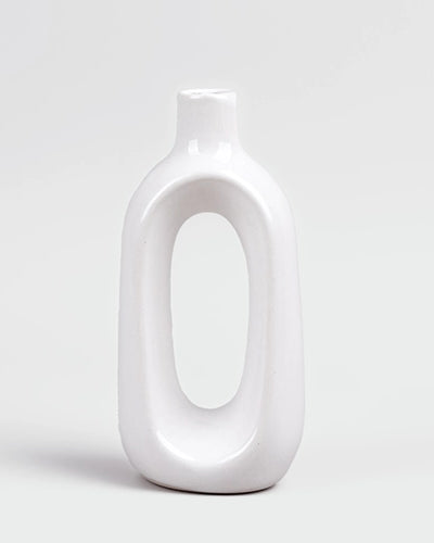 Elegant white hollow vase for contemporary home decor