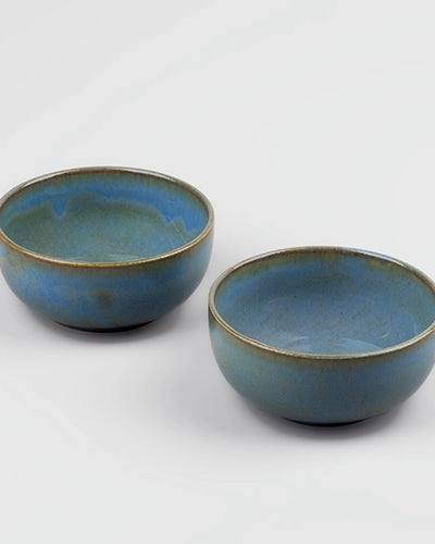 Set of two mint green porcelain bowls
