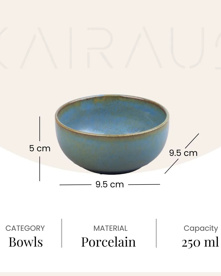 Mint green porcelain bowls for serving