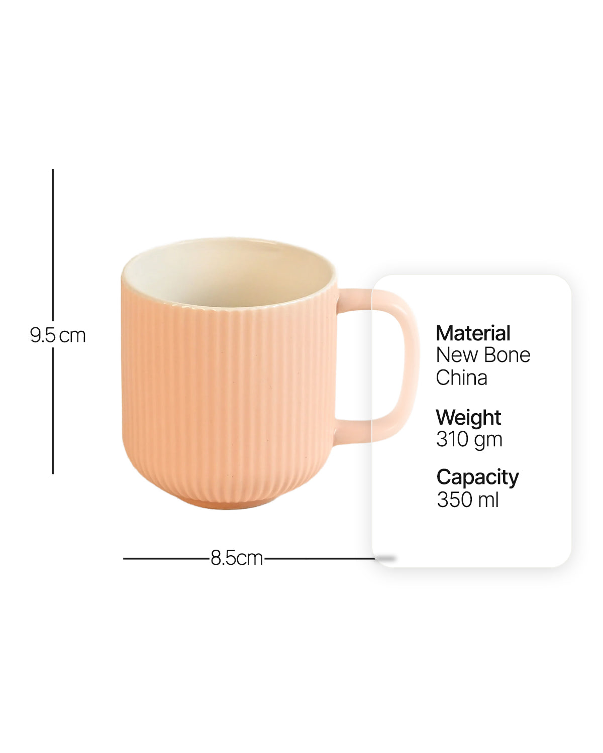 Four-piece New Bone China coffee mug set in Misty Rose