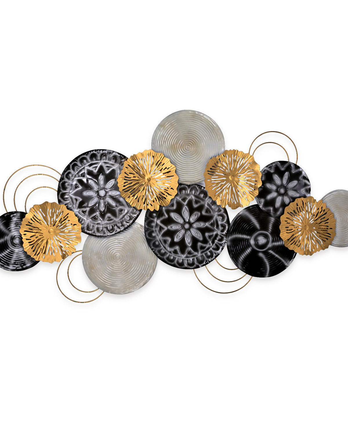 Decorative multicolour metallic plate wall art for contemporary interiors