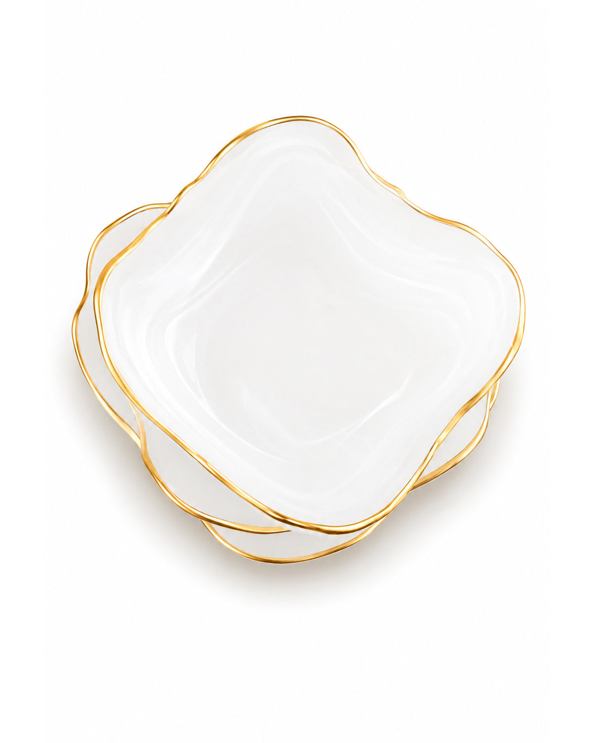 Luxury gold bowl and tray set