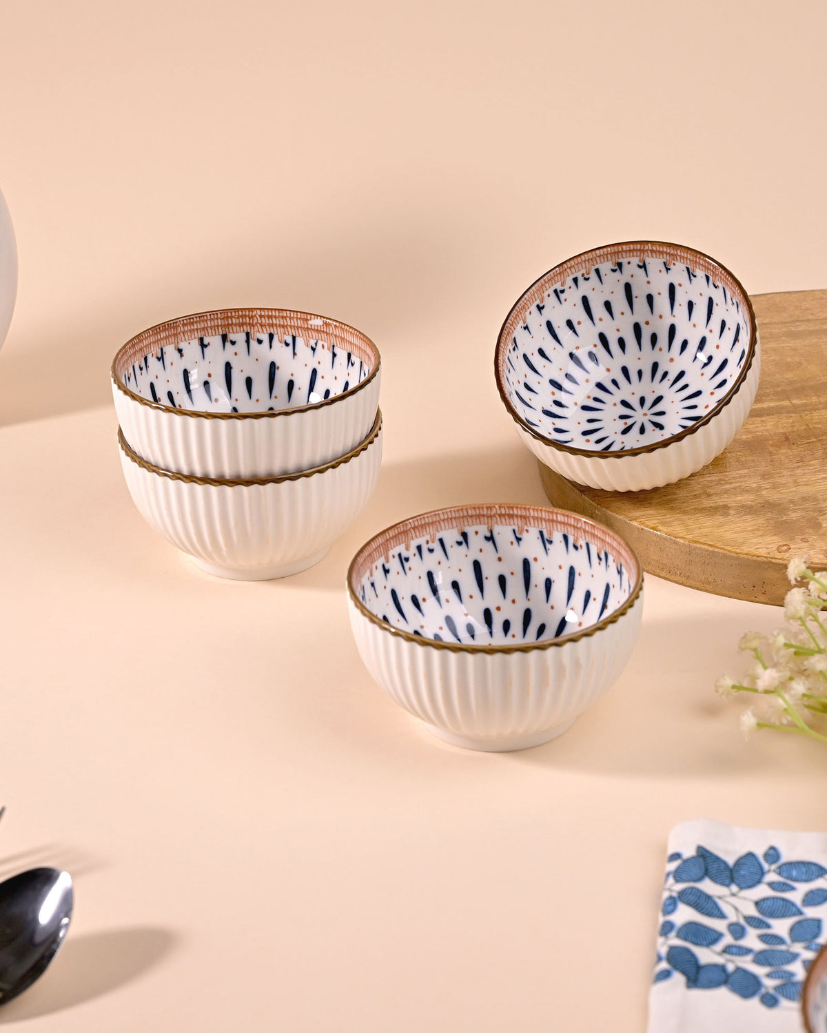 Monsoon Dreamscape porcelain bowls set of 4