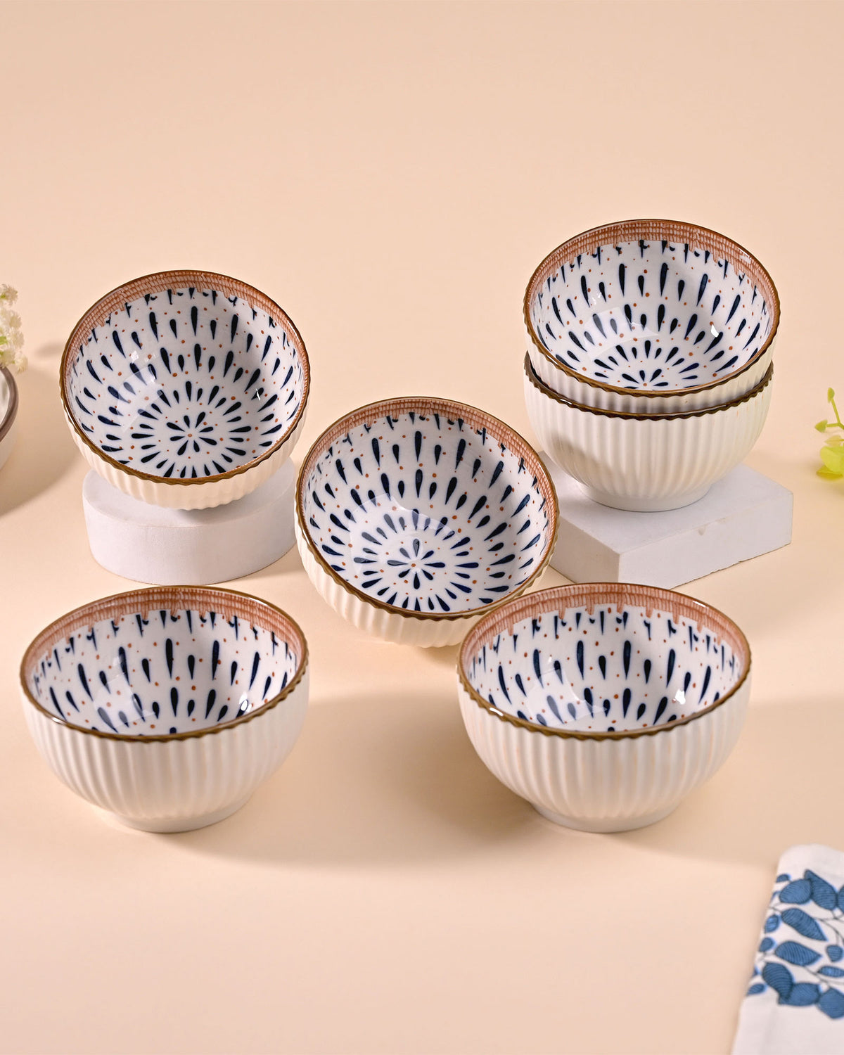 Monsoon Dreamscape porcelain bowls set of 6
