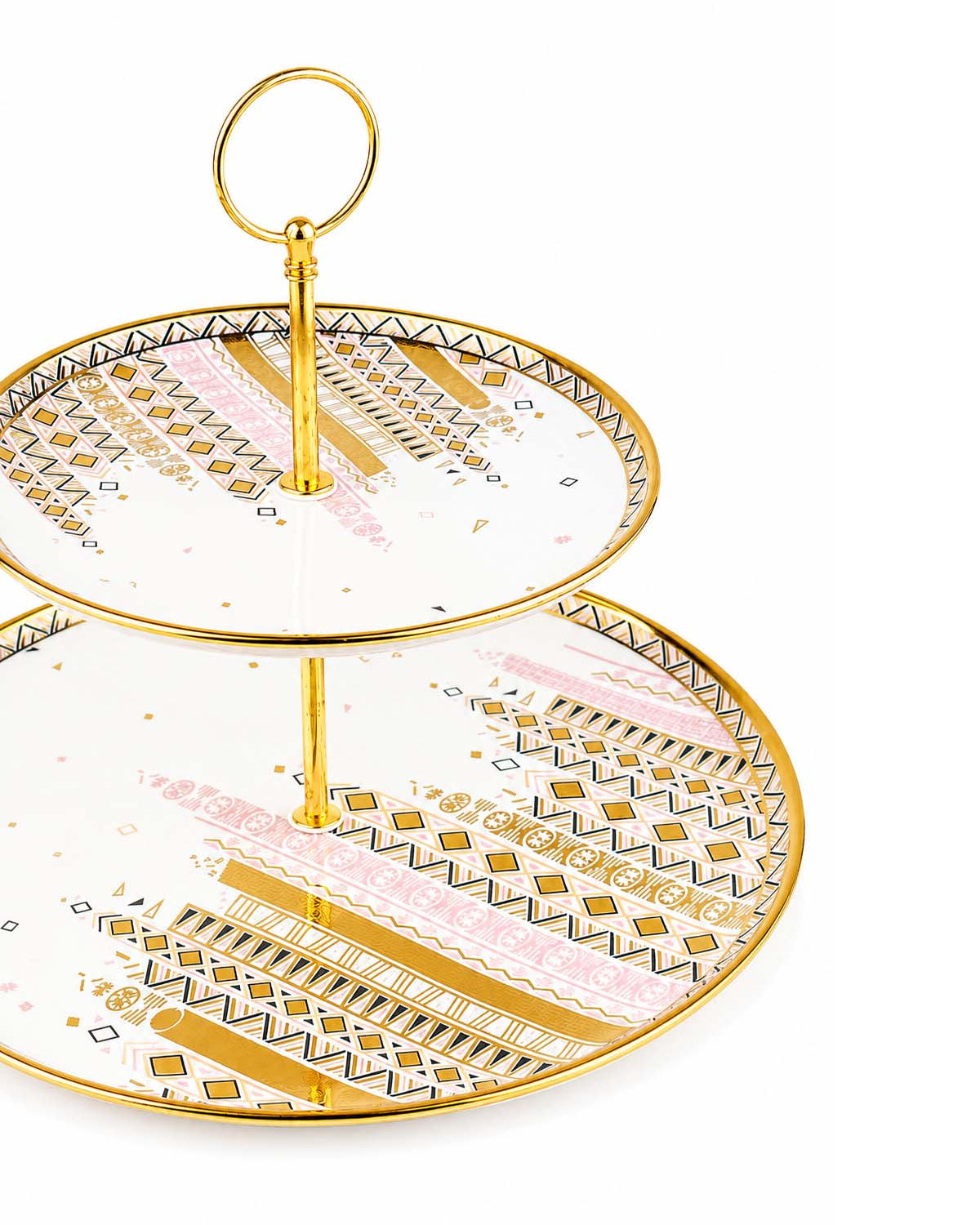 Mosaic-Royal gold 2-tier dessert serving stand