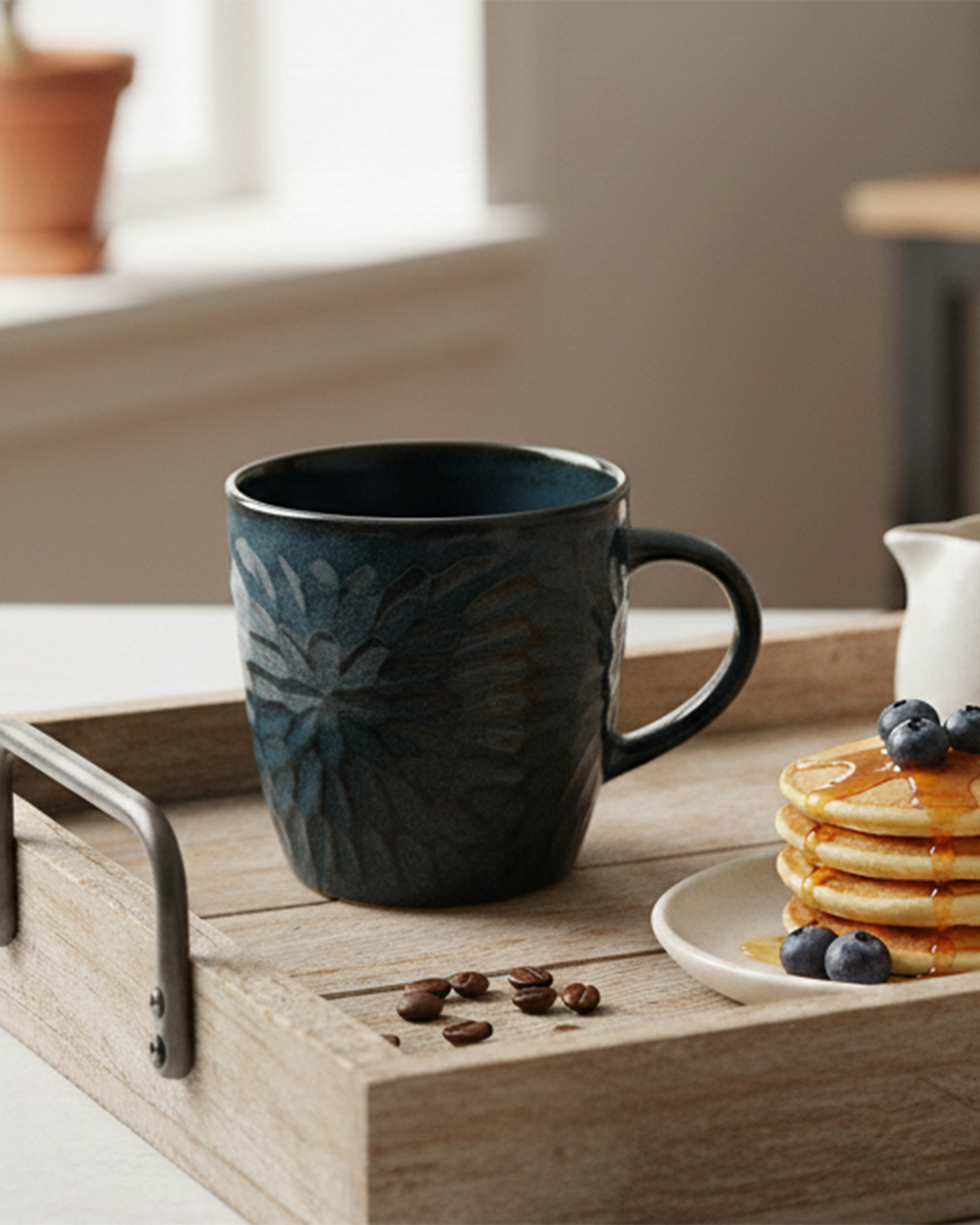 Set of 4 denim hue tea cups
