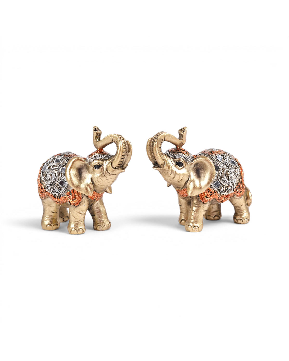 Mudita set of 2 joyful elephant figurines for home decor