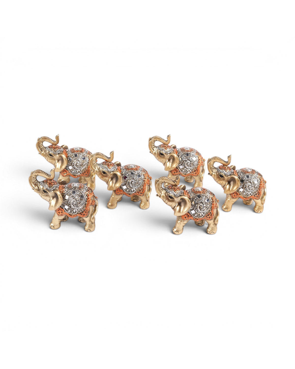 Joyful elephant statue pair decorative home accent by Mudita