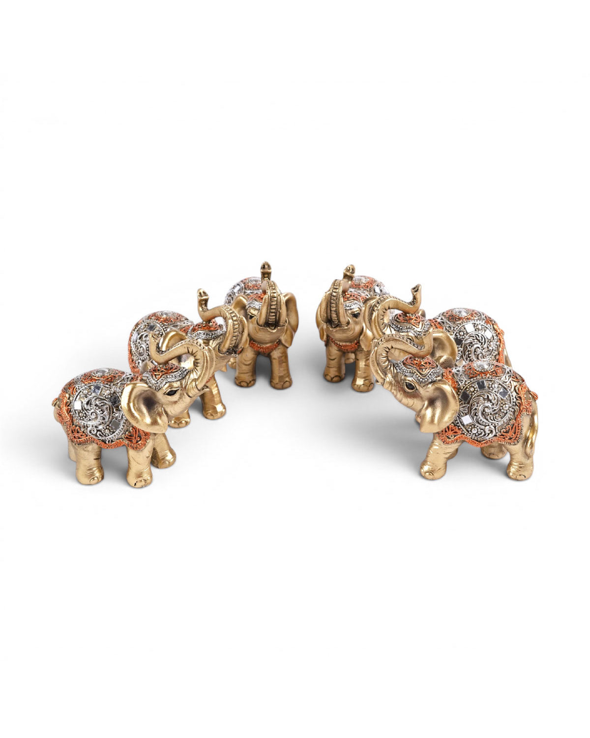 Artistic elephant figurines pair for home decoration by Mudita