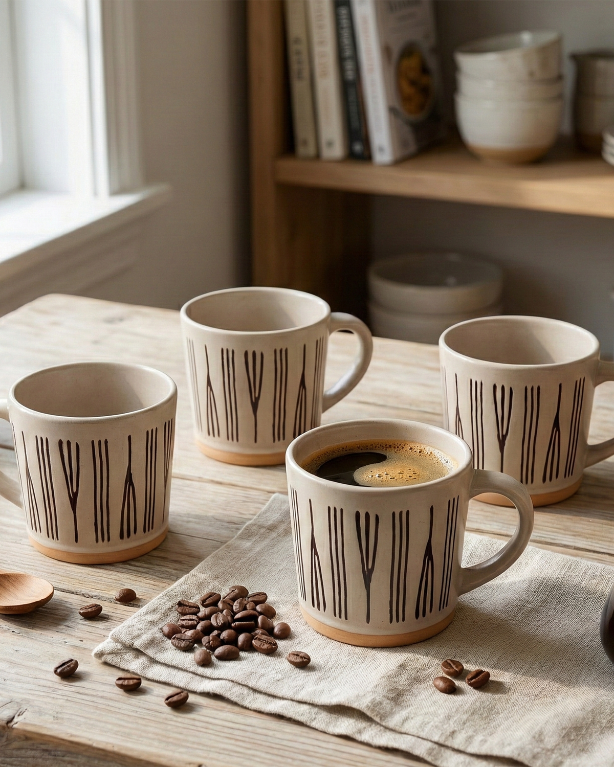 Nordic-Designed Ceramic Coffee Mug Set of 4