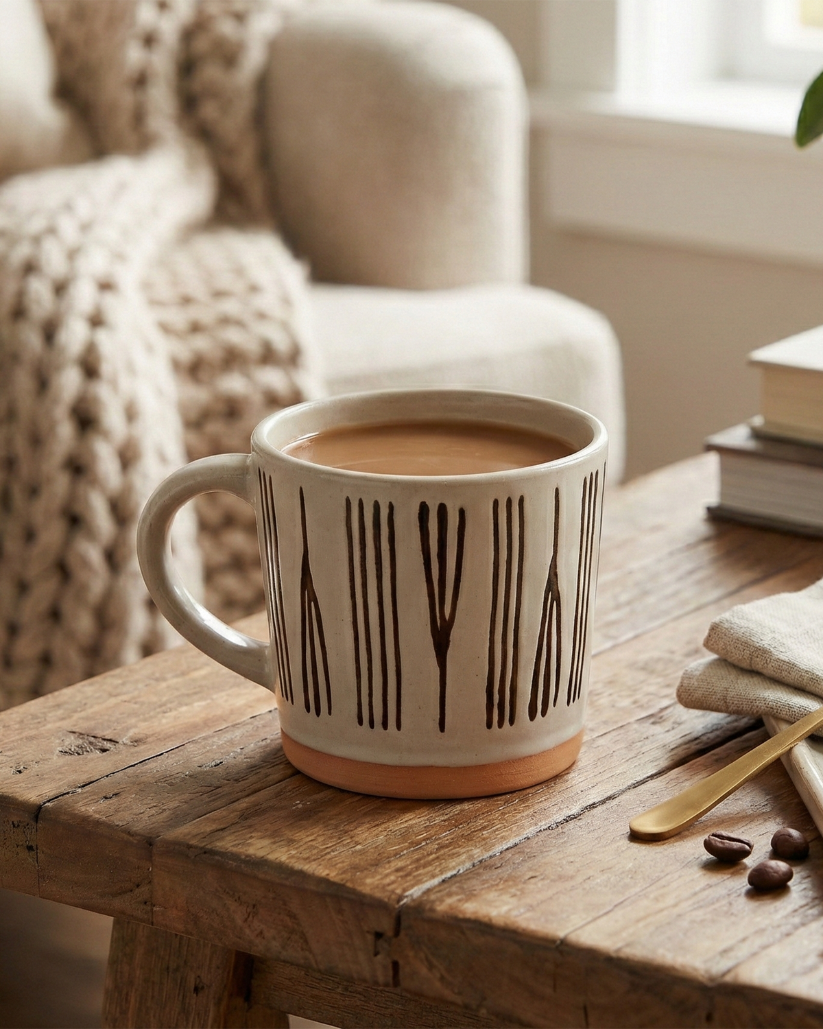Set of 4 Nordic ceramic mugs
