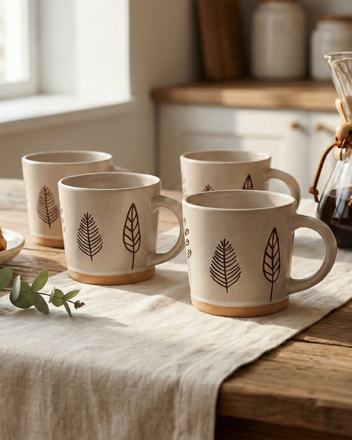 Oak & Elm Ceramic Coffee Mug Set of 4