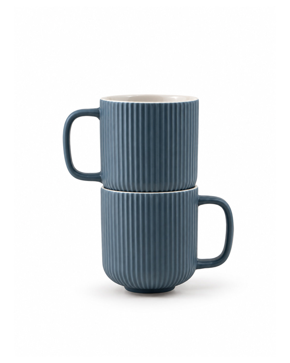 Oceanic Ribbed coffee mugs with textured design
