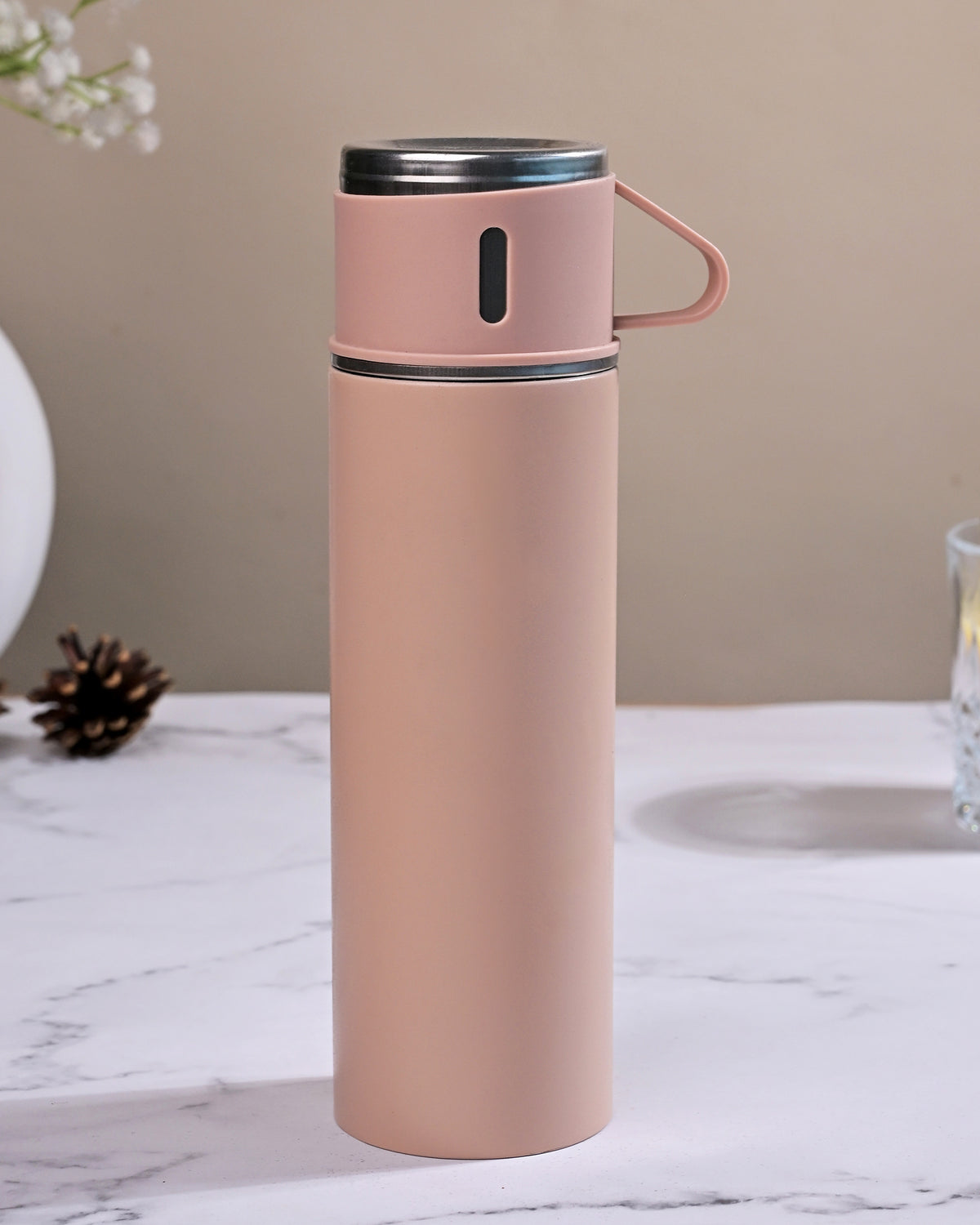 Premium insulated stainless steel flask set for hot and cold beverages
