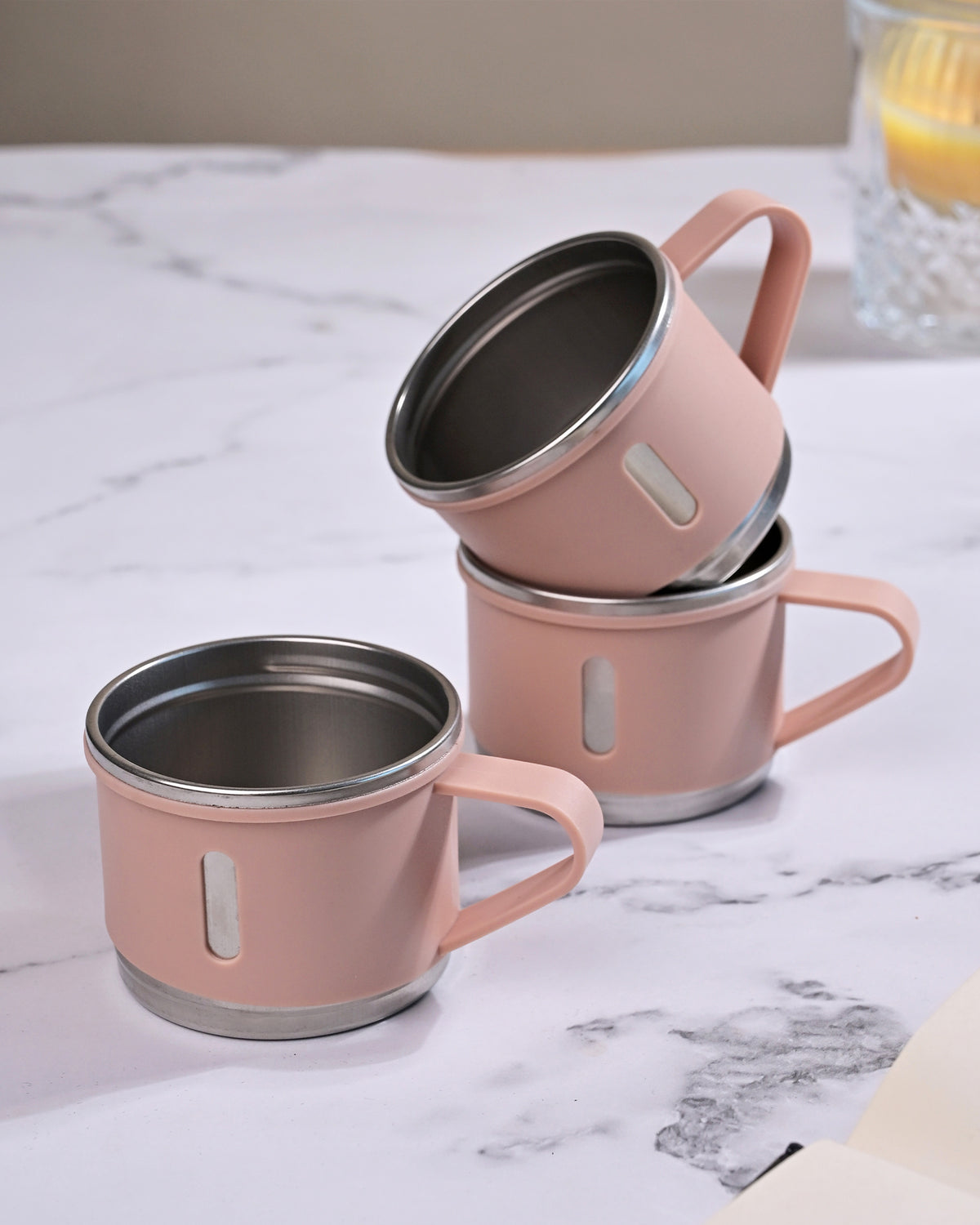 Luxury stainless steel thermos bottle set with sleek design