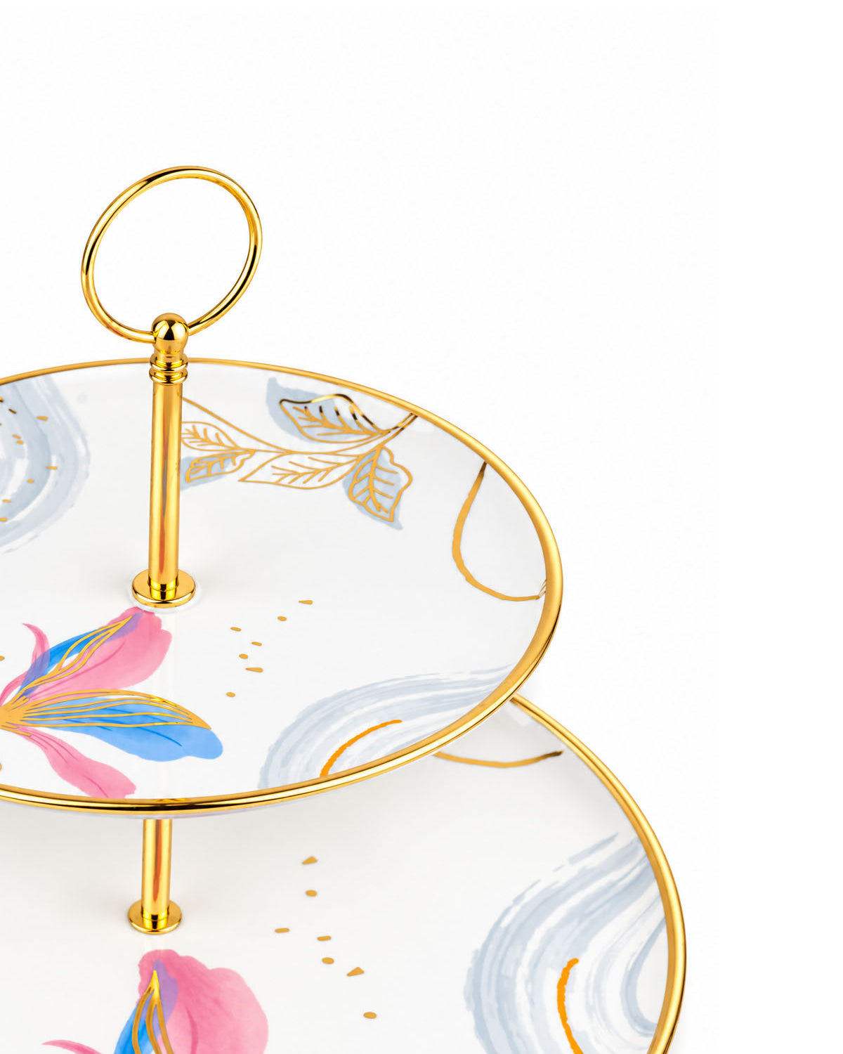 Elegant Orchid Whispers 2-tier serving stand
