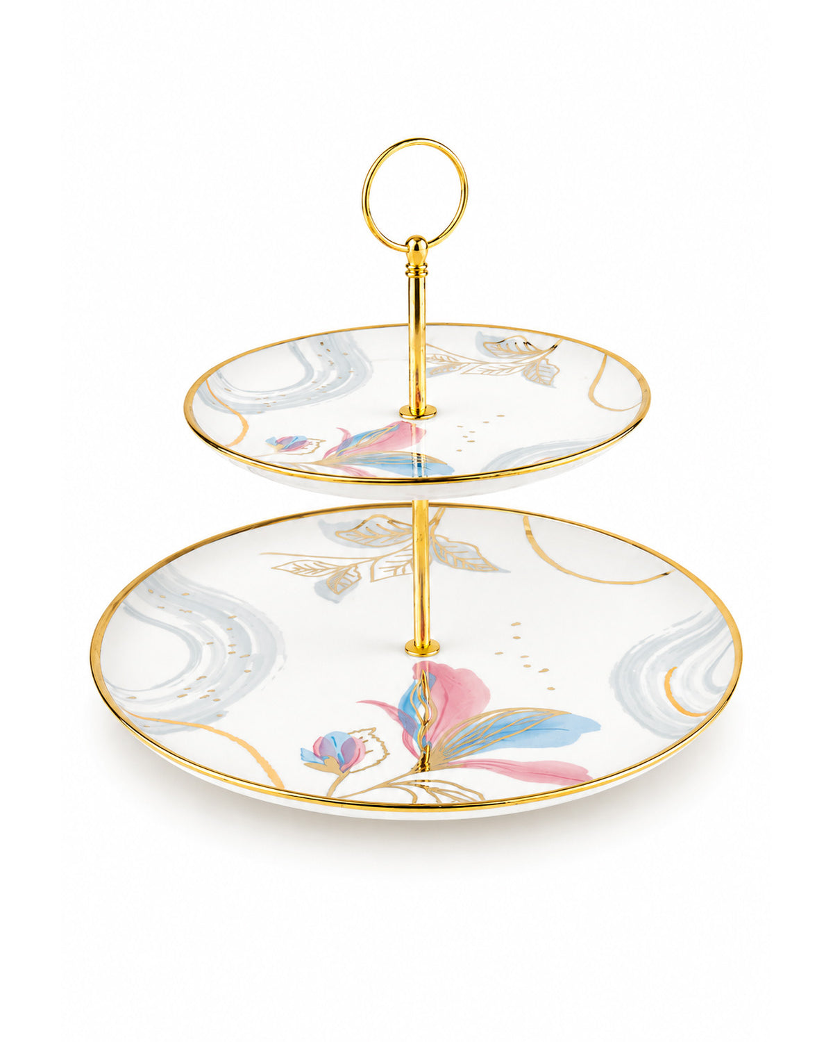 Orchid Whispers decorative real gold serving stand