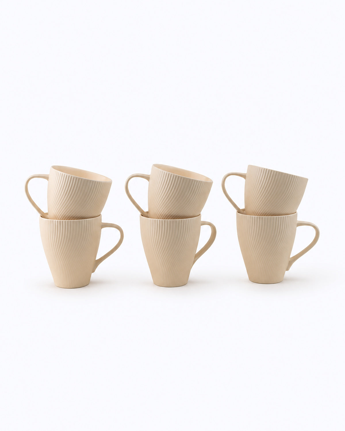 Elegant pale peach bone china coffee mug set