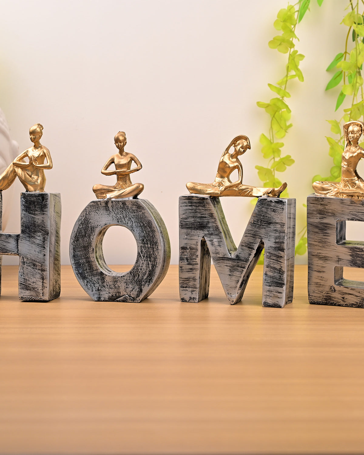 Peaceful Home Yoga letters decorative wall art