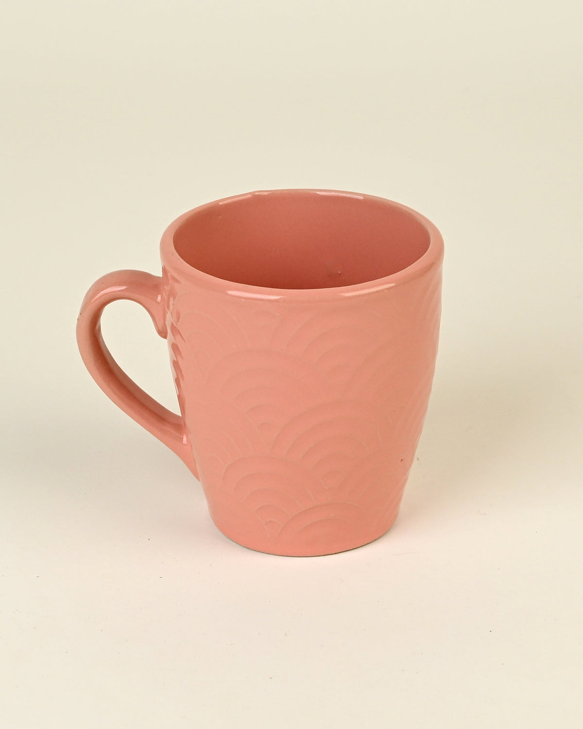 Peachy pink ceramic mug set