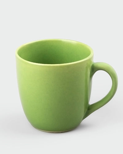 Elegant Pear Green Ceramic Cups with Glossy Finish