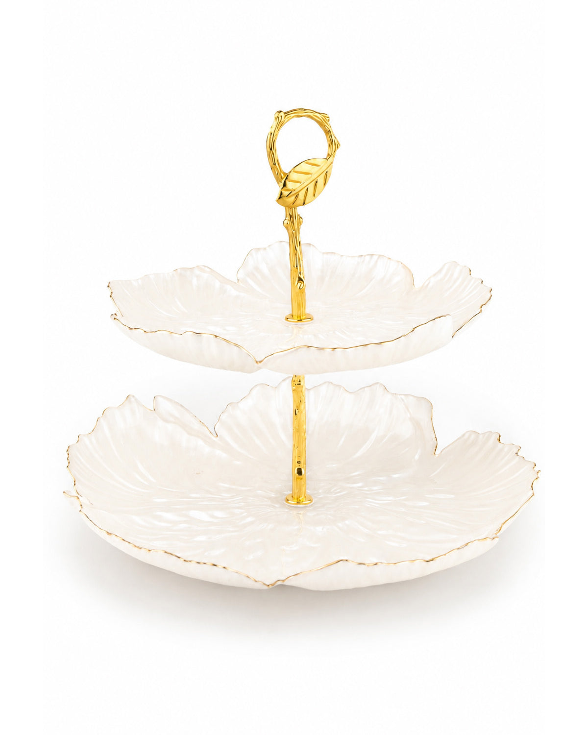 Petal & Vine Real Gold 2-Tier Serving Stand