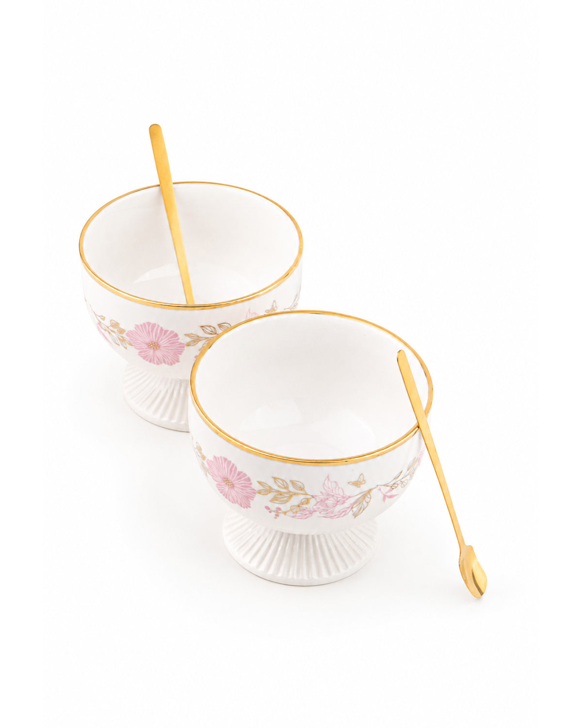 Pink Petal gold dessert serving bowls