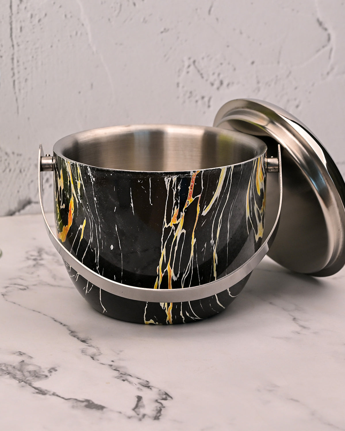 Premium Stainless Steel Ice Bucket with Sleek Metallic Finish