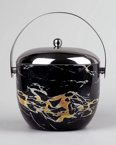 Stainless Steel Ice Bucket Displayed on an Elegant Dining Table