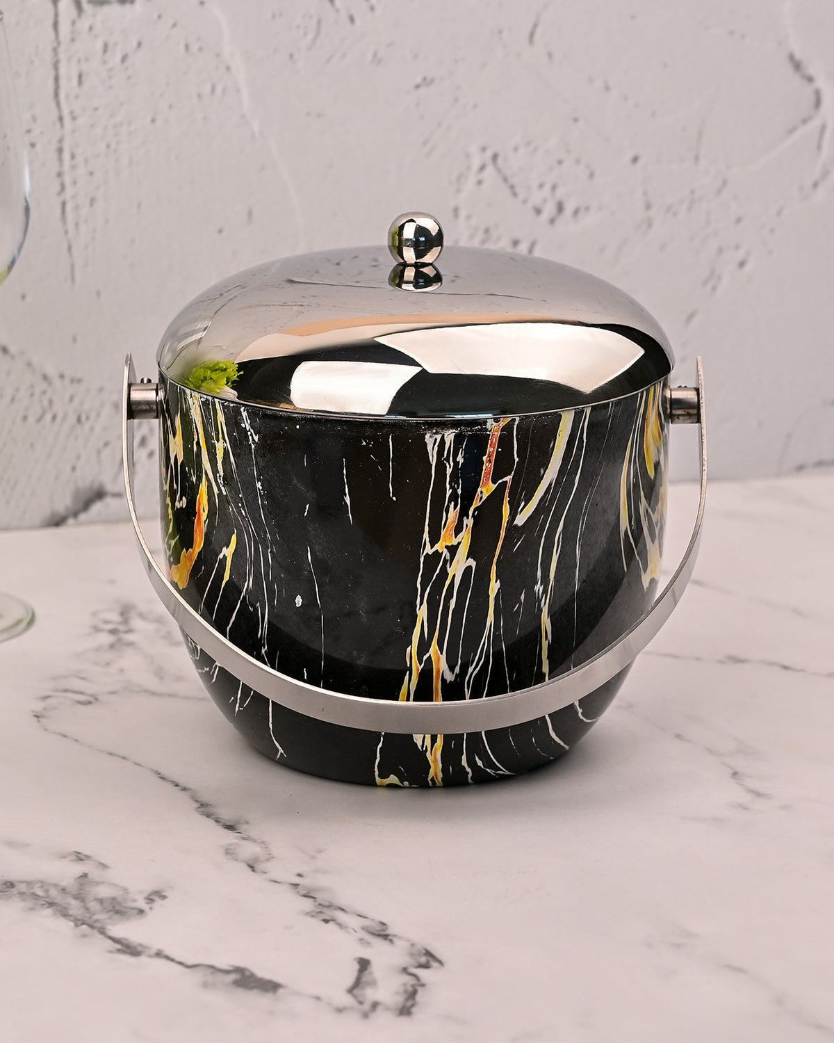 Stainless Steel Ice Bucket with Handle for Convenient Serving