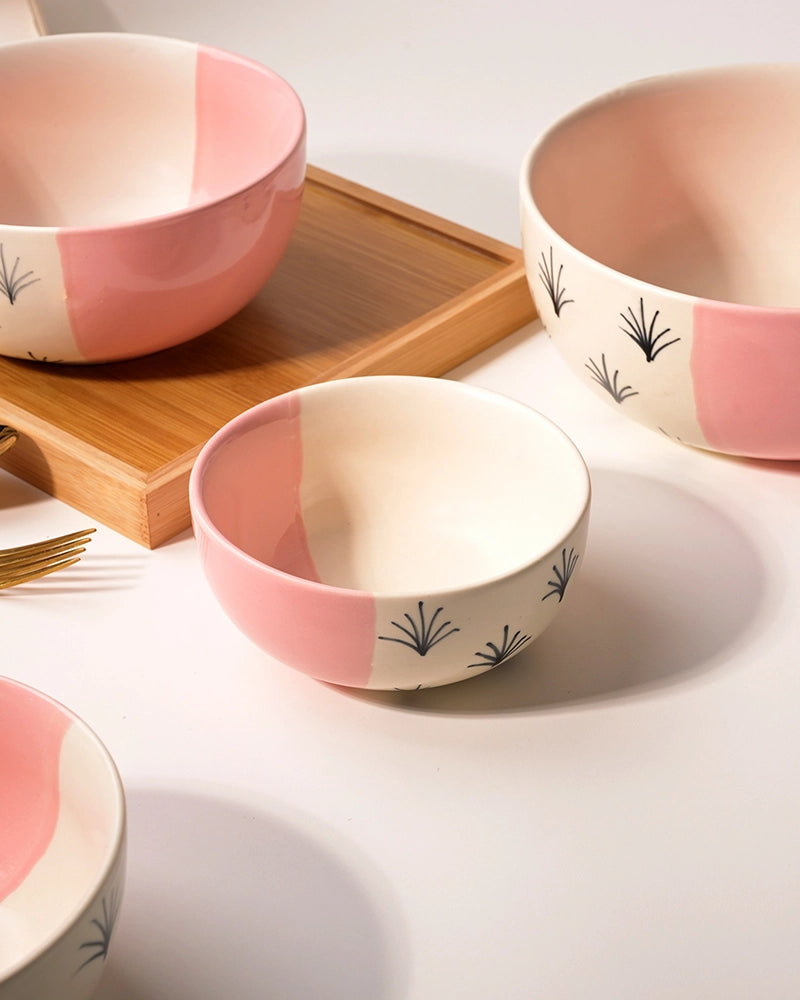 Premium pink bowls for dining and serving