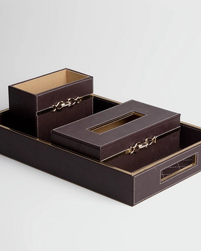 Elegant maroon leather bathroom set with premium finish