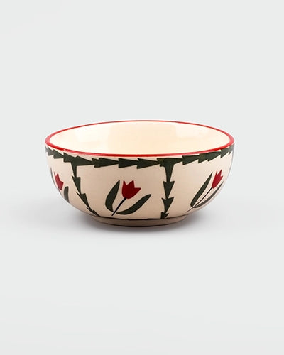 Two-piece tropical print ceramic bowl set
