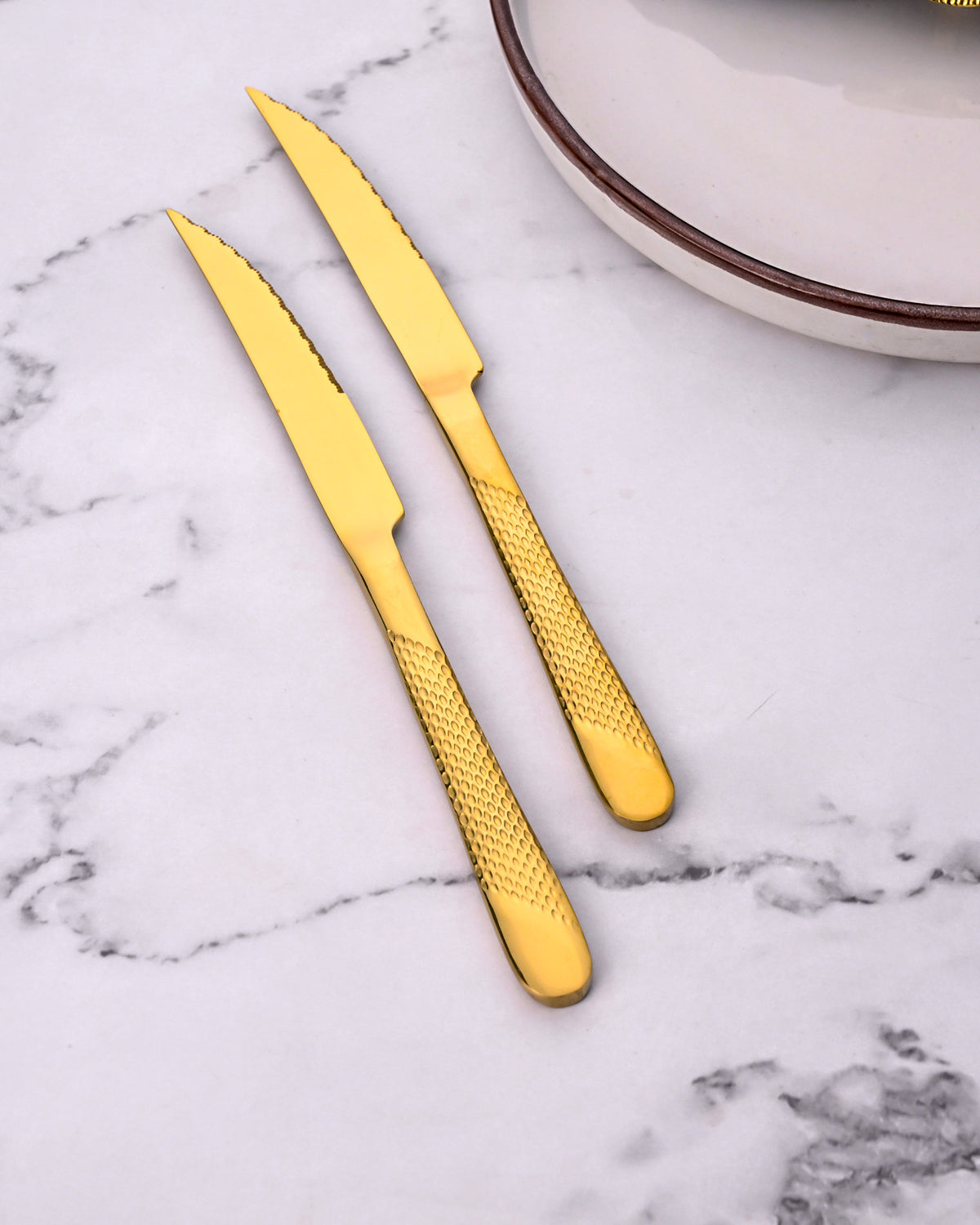 Luxury Golden Stainless Steel Knives for Modern Table Settings